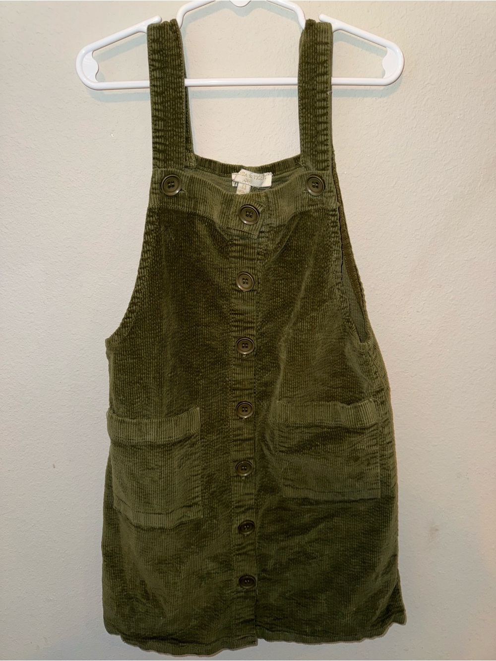 Chelsea & Violet Olive Green Corduroy Button-Front Dress